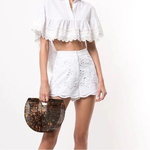 Alexis Bowes Broderie Angalaise Shorts XS
